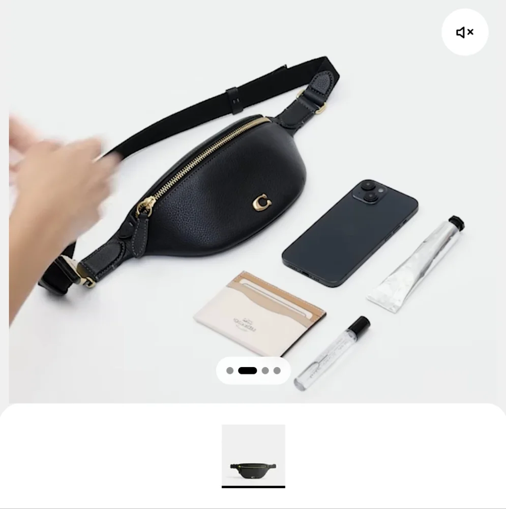 New! Essential Black Leather Belt Bag #CR507 - Picture 5 of 9